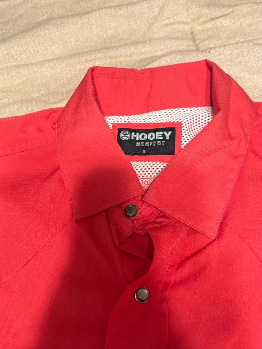 Hooey Men's Short-Sleeve Button-Down Shirt in Red-Size Small - Picture 4 of 12